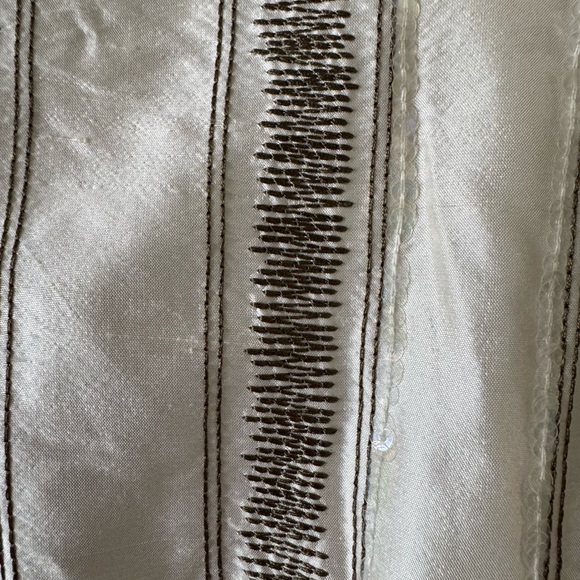 Finicky Filly Evening Blazer, L, White/ Gray w Sequins, 3 Button Front Like New - Picture 11 of 14